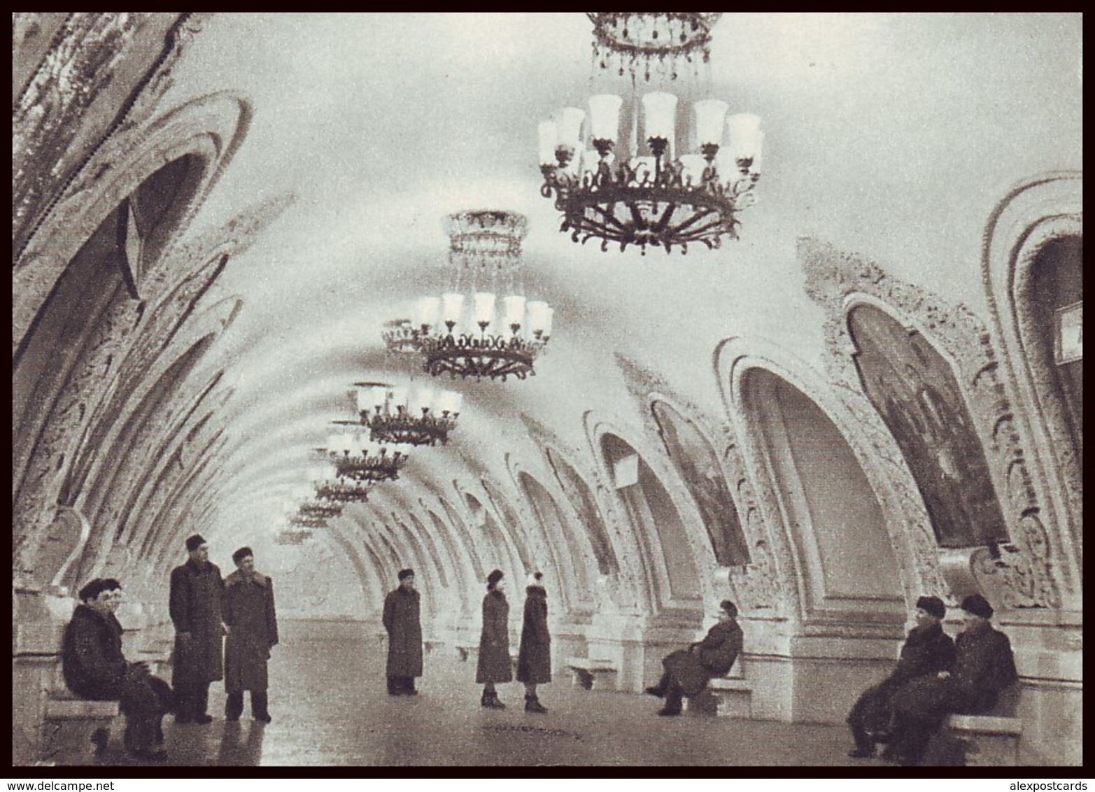 RUSSIA (USSR, 1954). MOSCOW METRO SUBWAY. HALL OF UNDEGROUND STATION ''KIEVSKAYA'' (RING). Unused Postcard - Metro