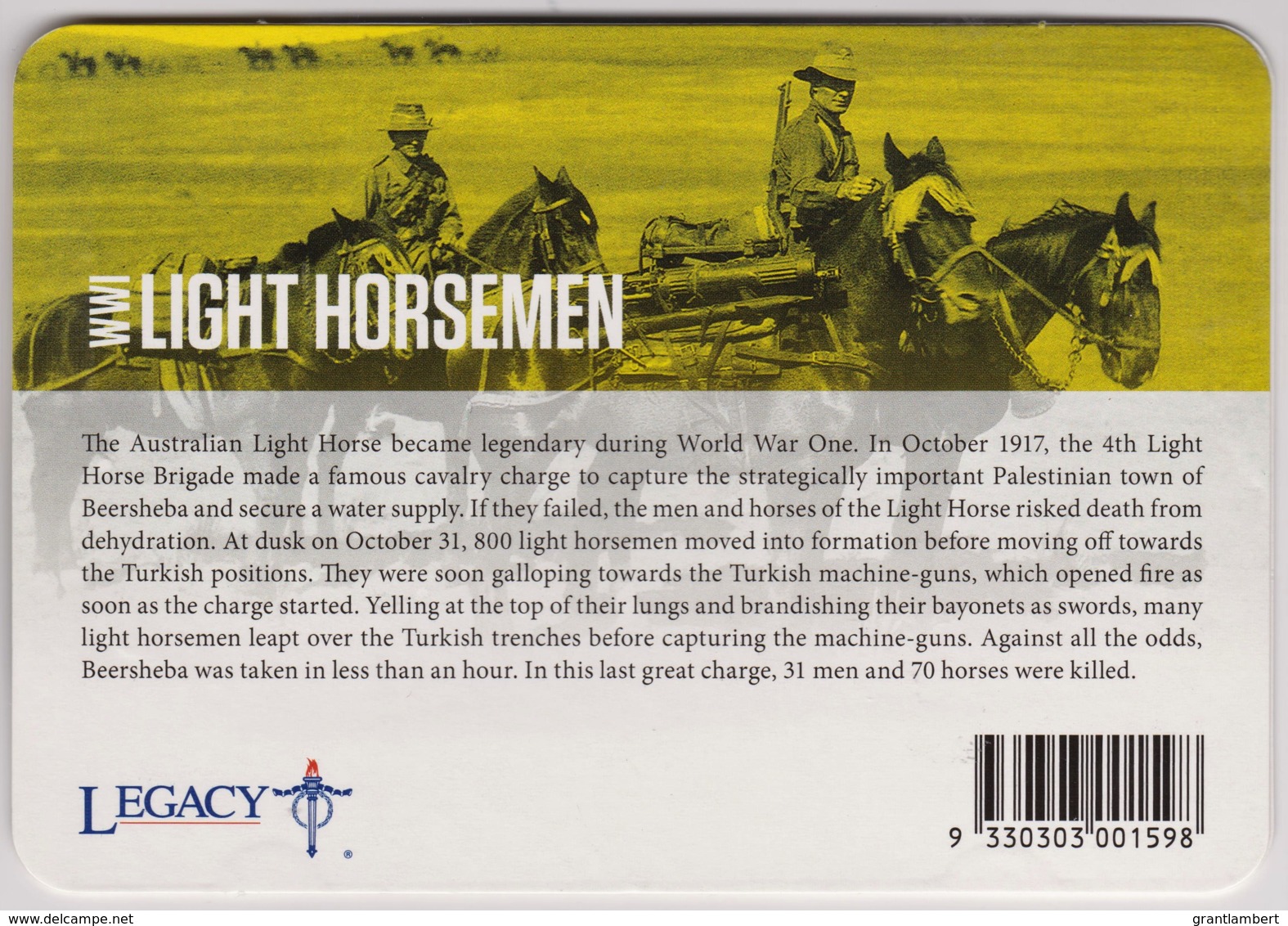 Australia 2015 ANZAC 100 Years - WW1 Light Horsemen Uncirculated 20c - Non Classificati