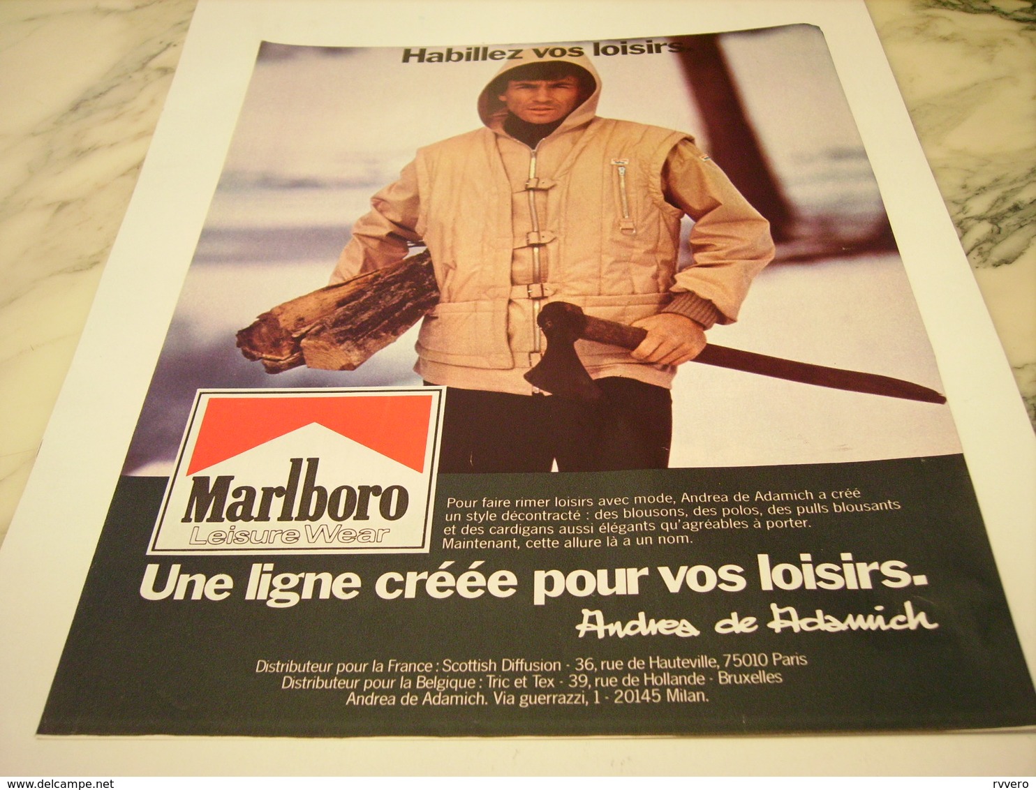 ANCIENNE PUBLICITE HABILLEZ VOS LOISIRS MARLBORO 1977 - Other & Unclassified