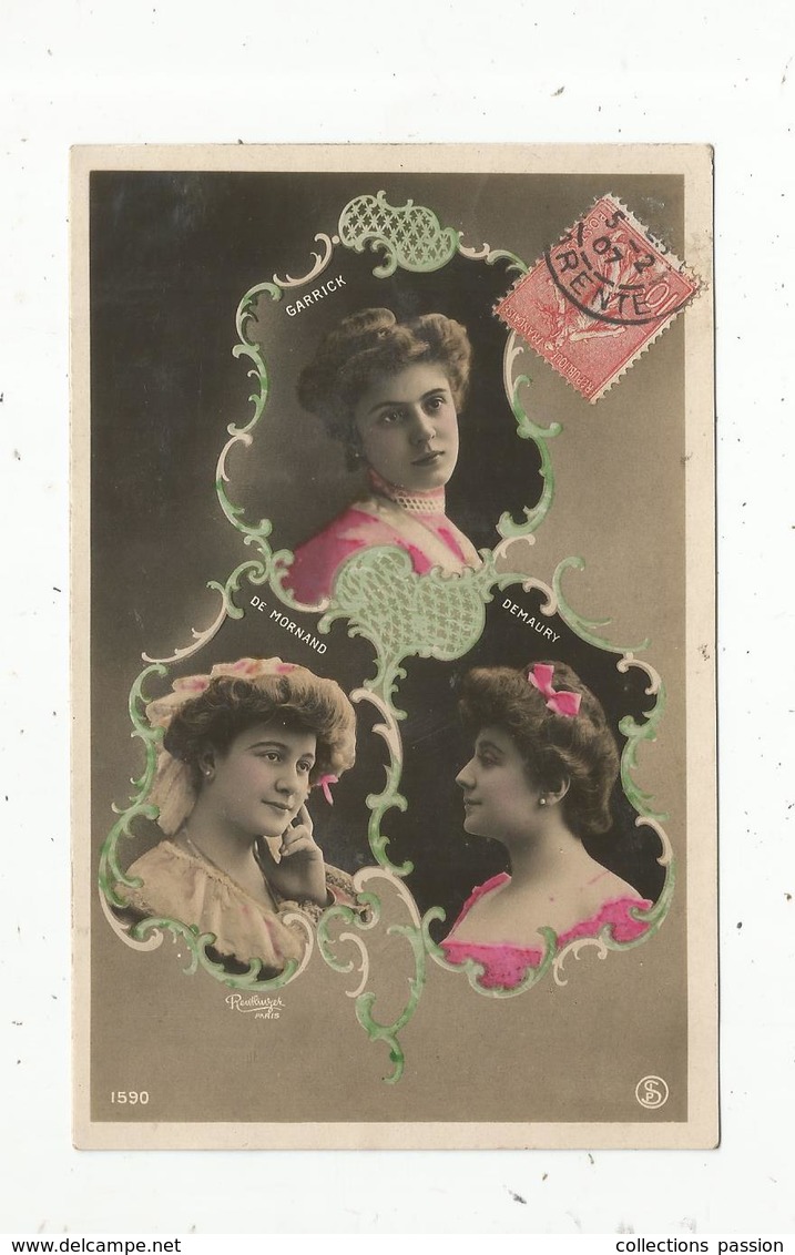 Cp, Spectacle , Artistes,   GARRICK , DE MORNAND , DEMAURY ,  Voyagée 1907 - Entertainers