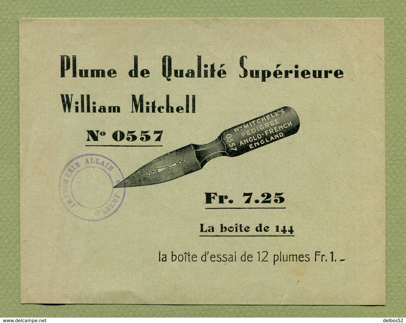 PLUME  " WILLIAM MITCHELL "  - ELBEUF - Advertising