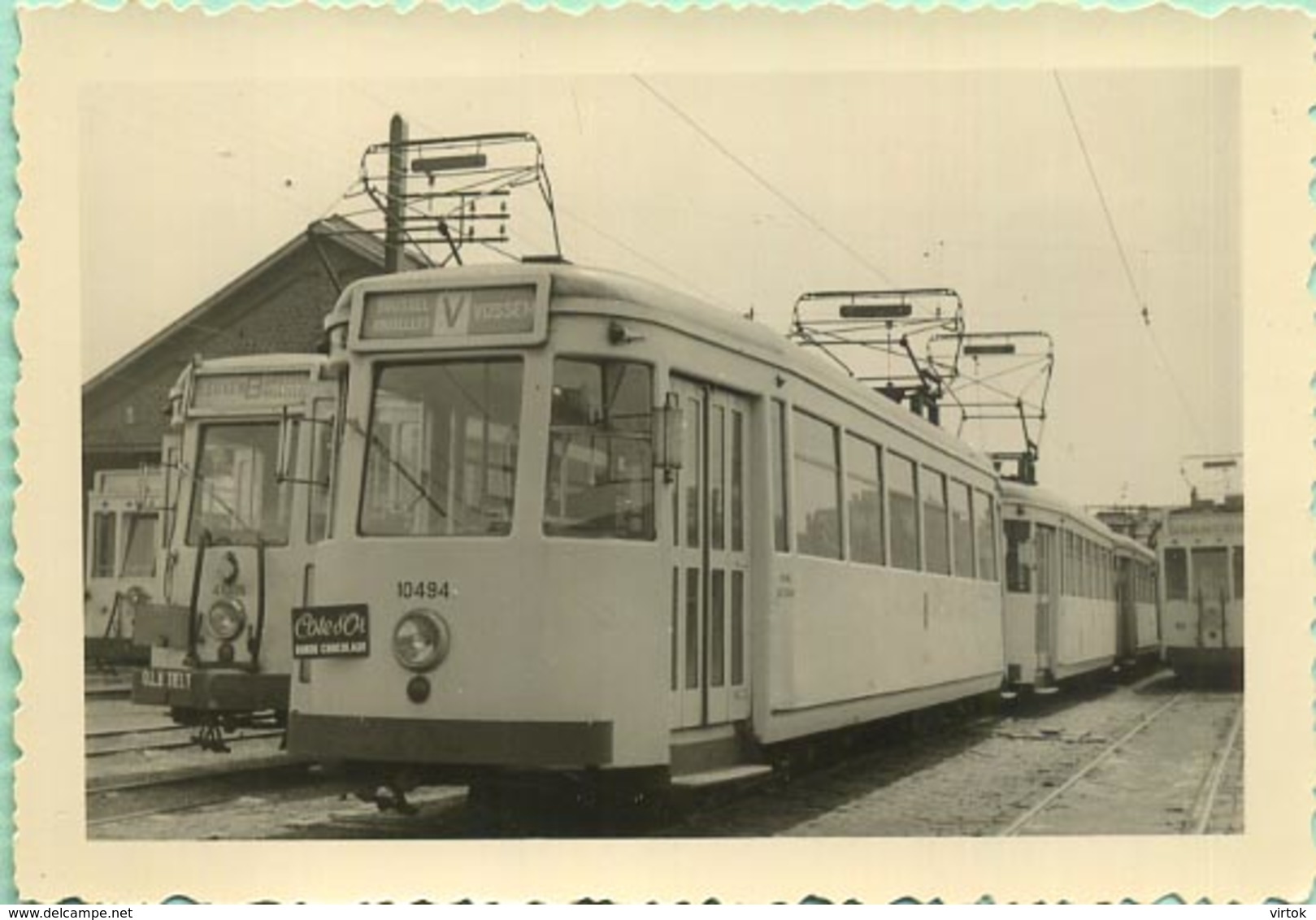 TRAM:  10494  Vossem - Brussel   & 41006  Leuven - Brussel   (  EVERE    )    9 X 6 Cm ( See Detail ) 1959 - Trains