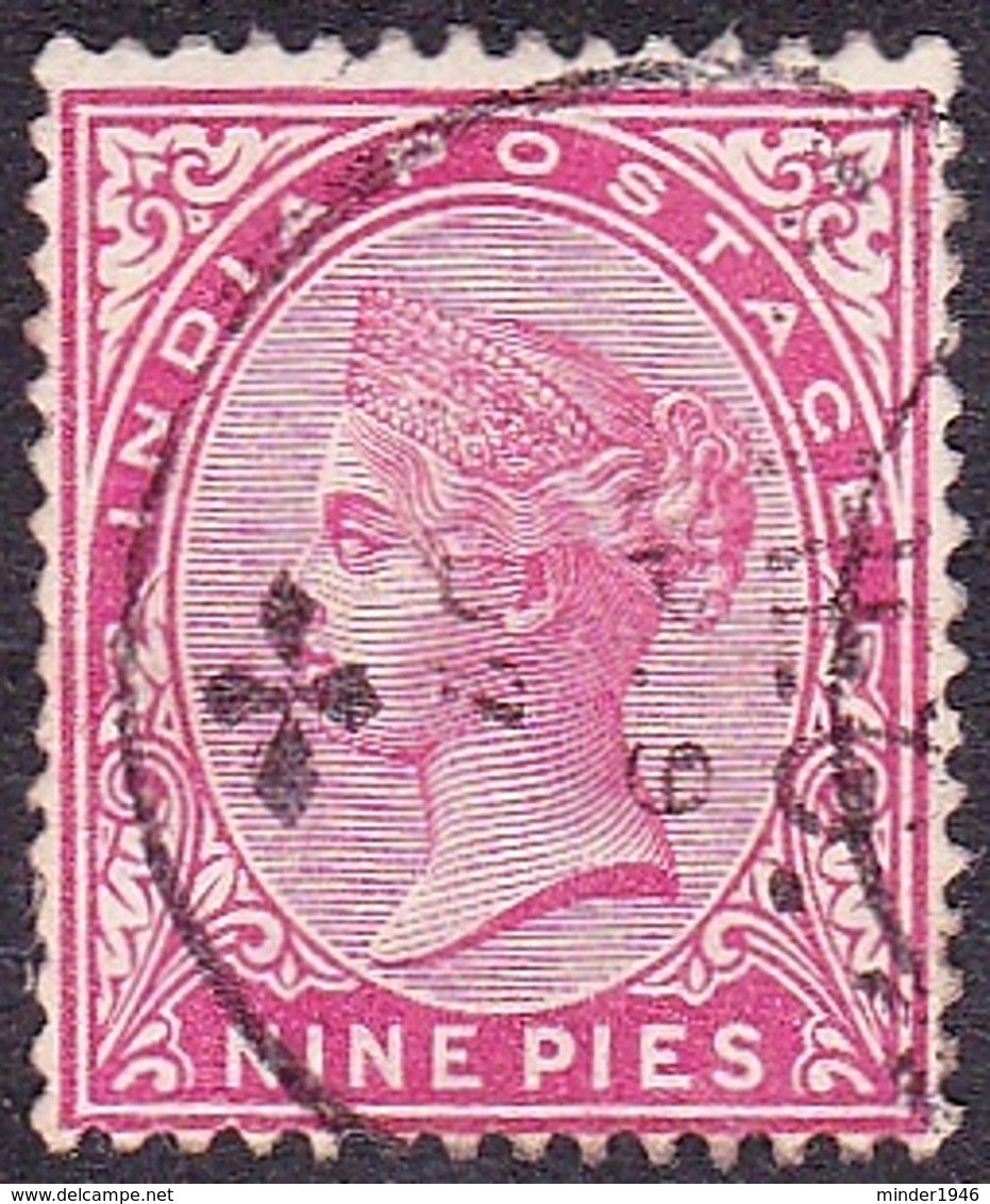 INDIA 1882 QV 9p Aniline Carmine SG87 Used - 1882-1901 Empire