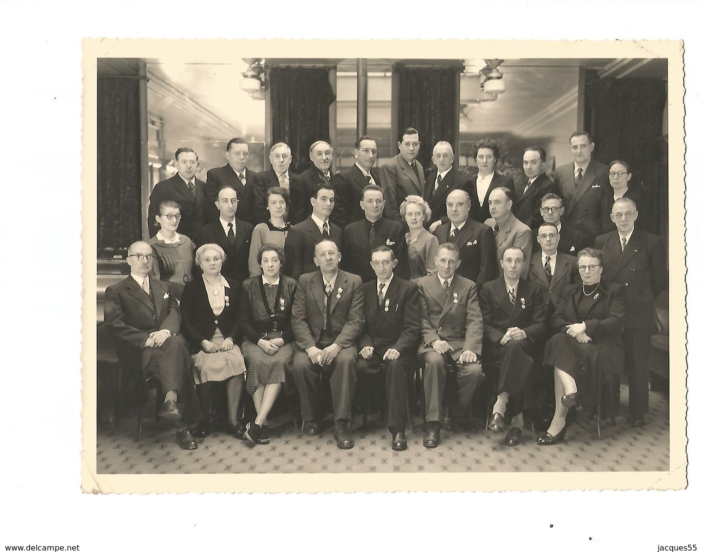 Photo De Groupe De Médaillés-lomme-lille-avec Leur Noms-ex-varlet-delvallée-etc...-photographe Herman - Lomme