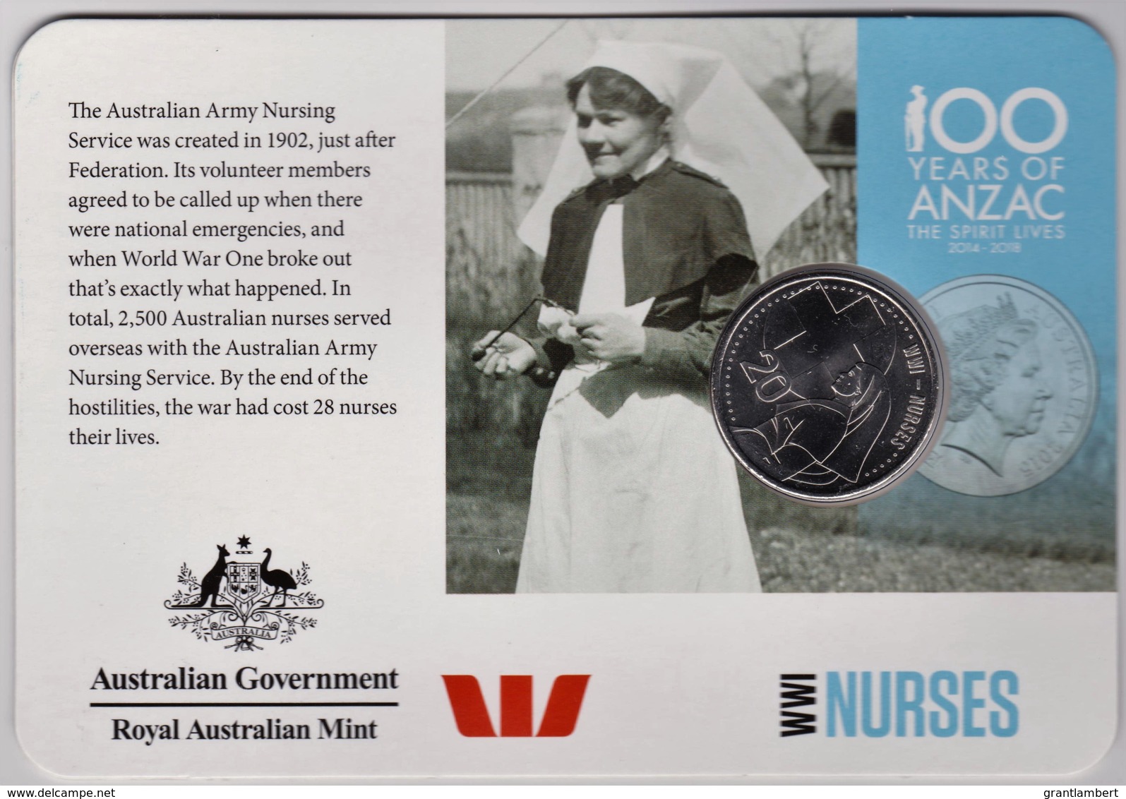 Australia 2015 ANZAC 100 Years - WW1 Nurses Uncirculated 20c - Non Classificati