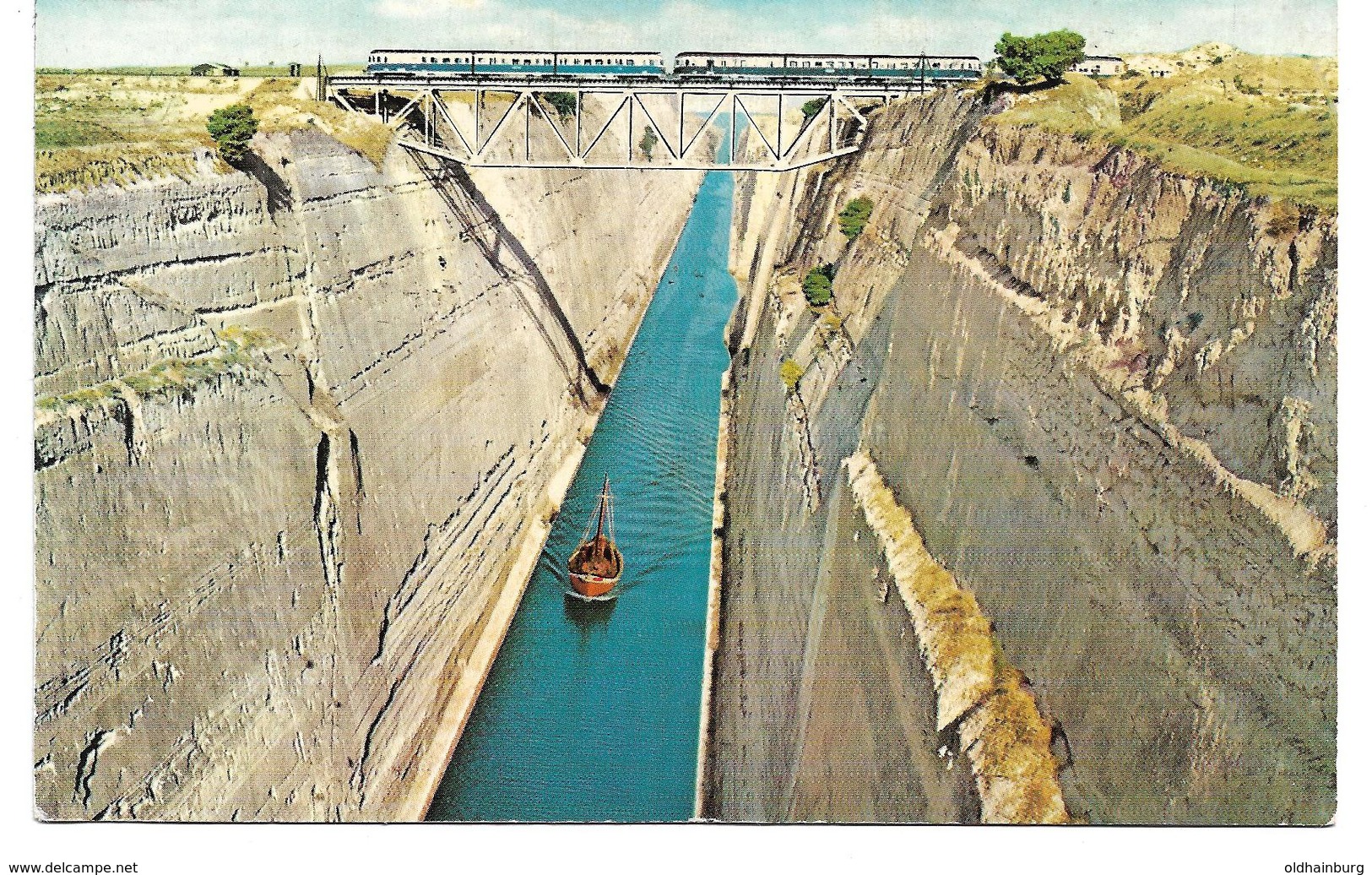 3090g: AK Meerenge Von Korinth, Griechenland, Eisenbahnbrücke Mit Zug - Treni