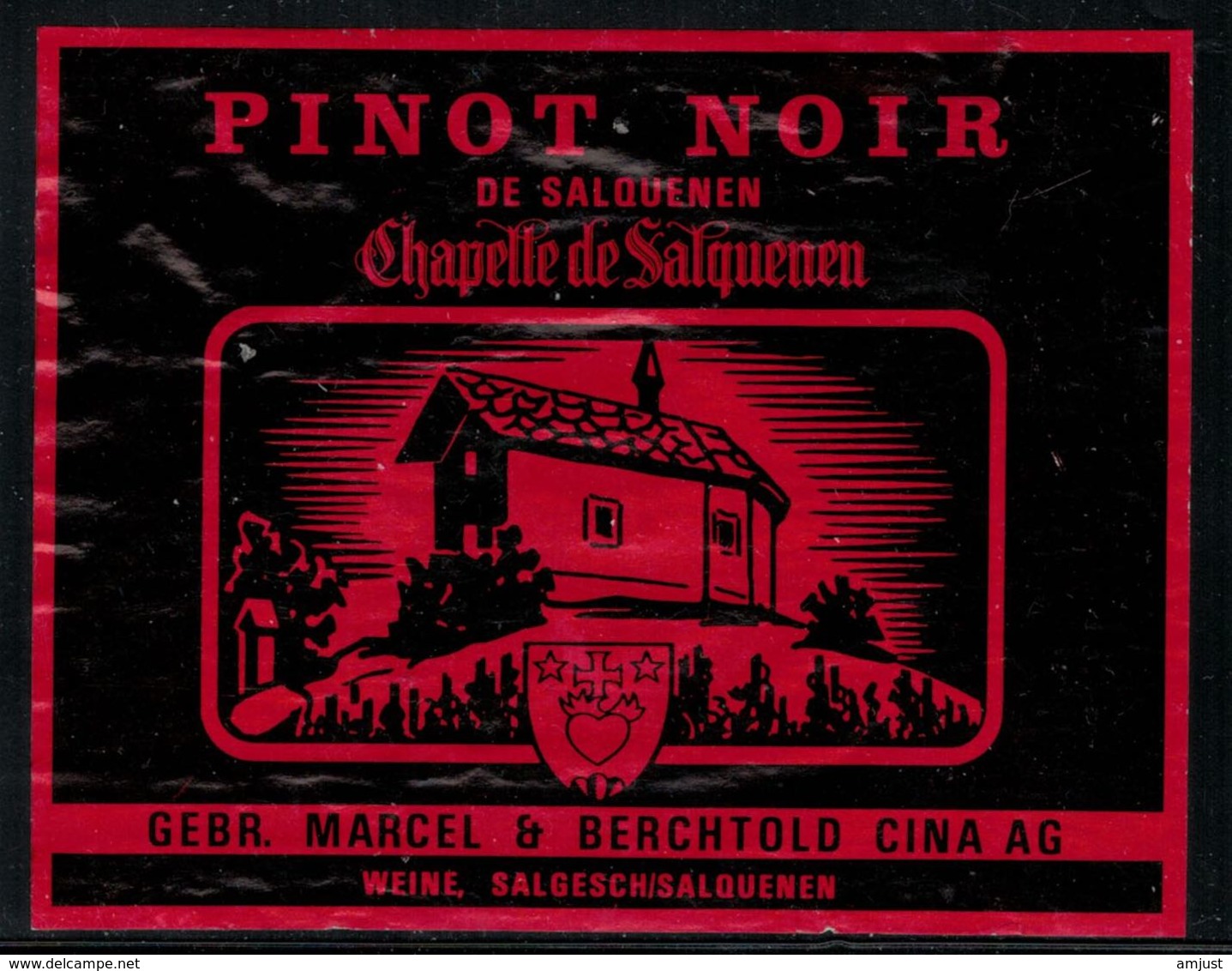 Etiquette De Vin // Pinot Noir De Salquenen, Valais, Suisse - Autres & Non Classés