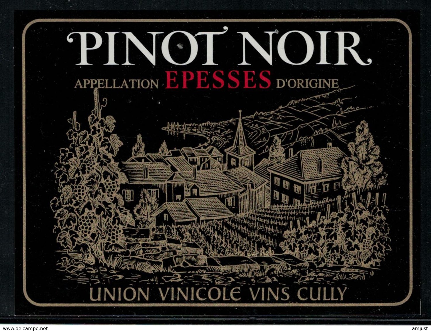 Etiquette De Vin // Pinot Noir D'episses, Vaud, Suisse - Autres & Non Classés