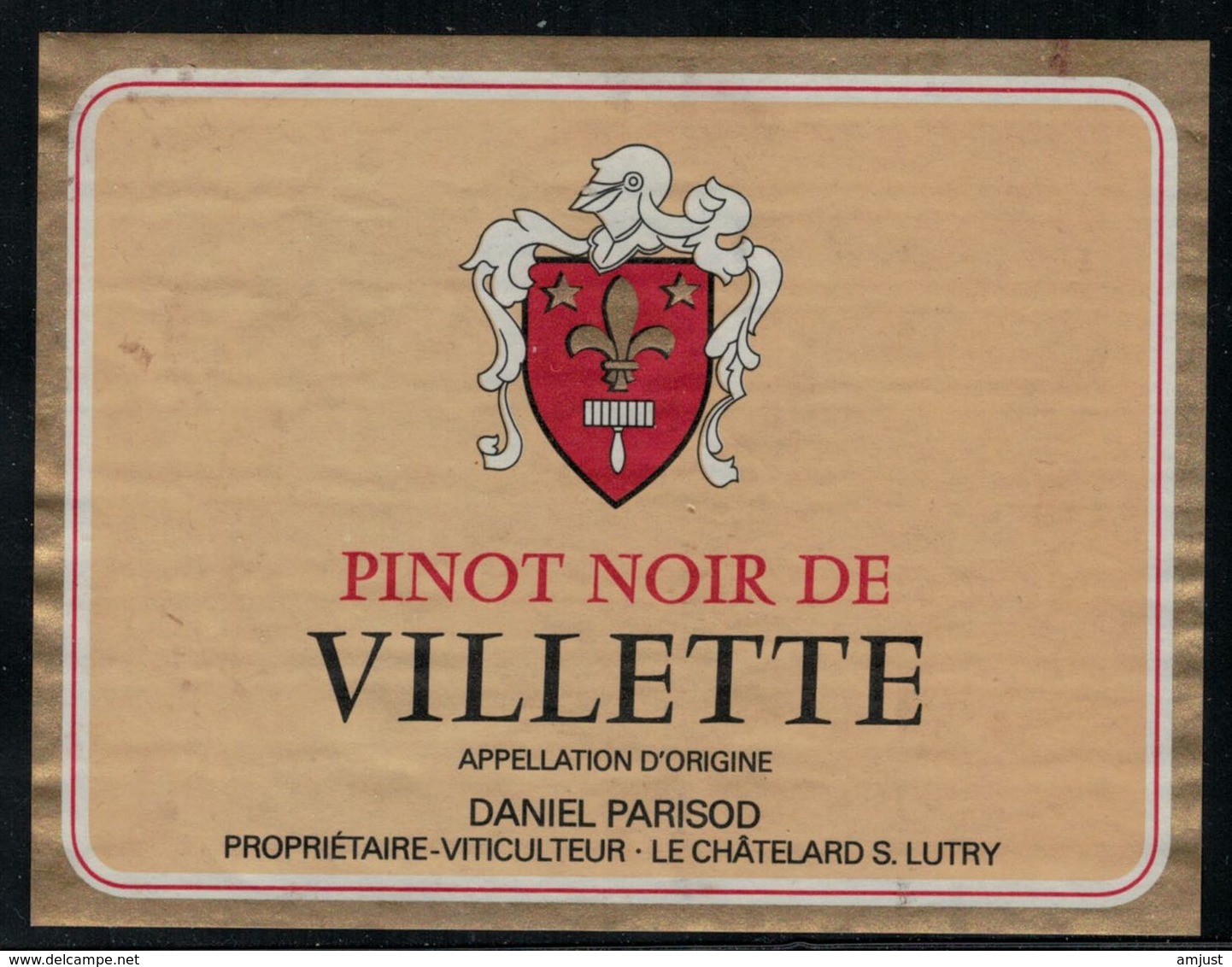 Etiquette De Vin // Pinot Noir De Villette, Vaud, Suisse - Autres & Non Classés