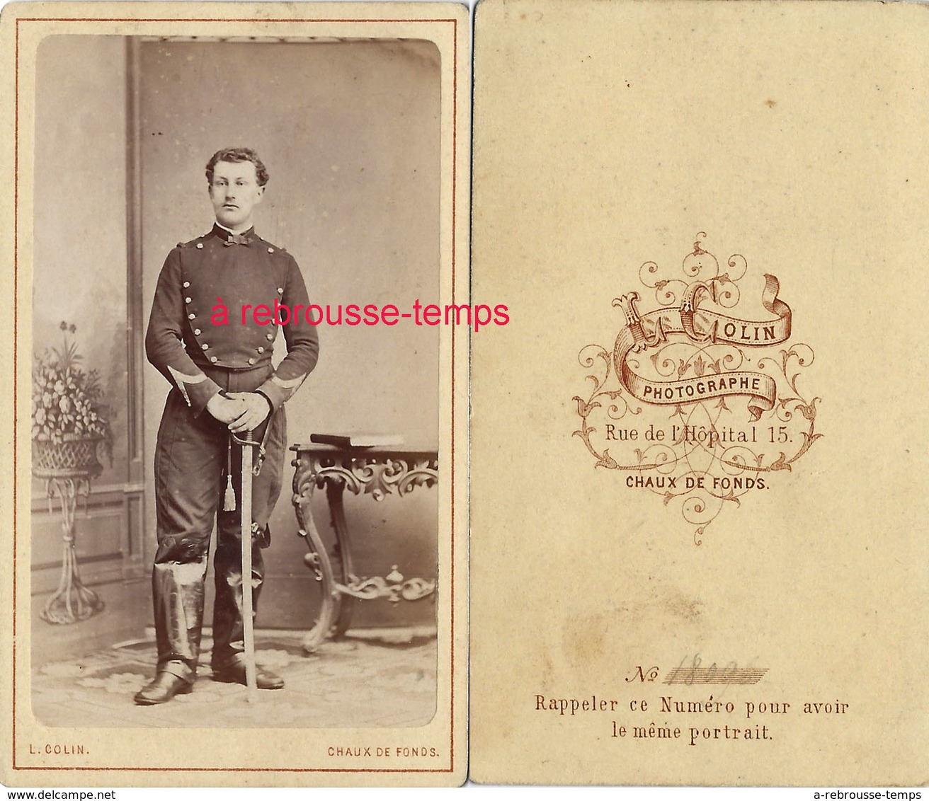 A Voir-CDV V 1875-militaire- Cavalier? Photo Colin à Chaux De Fonds - Guerre, Militaire