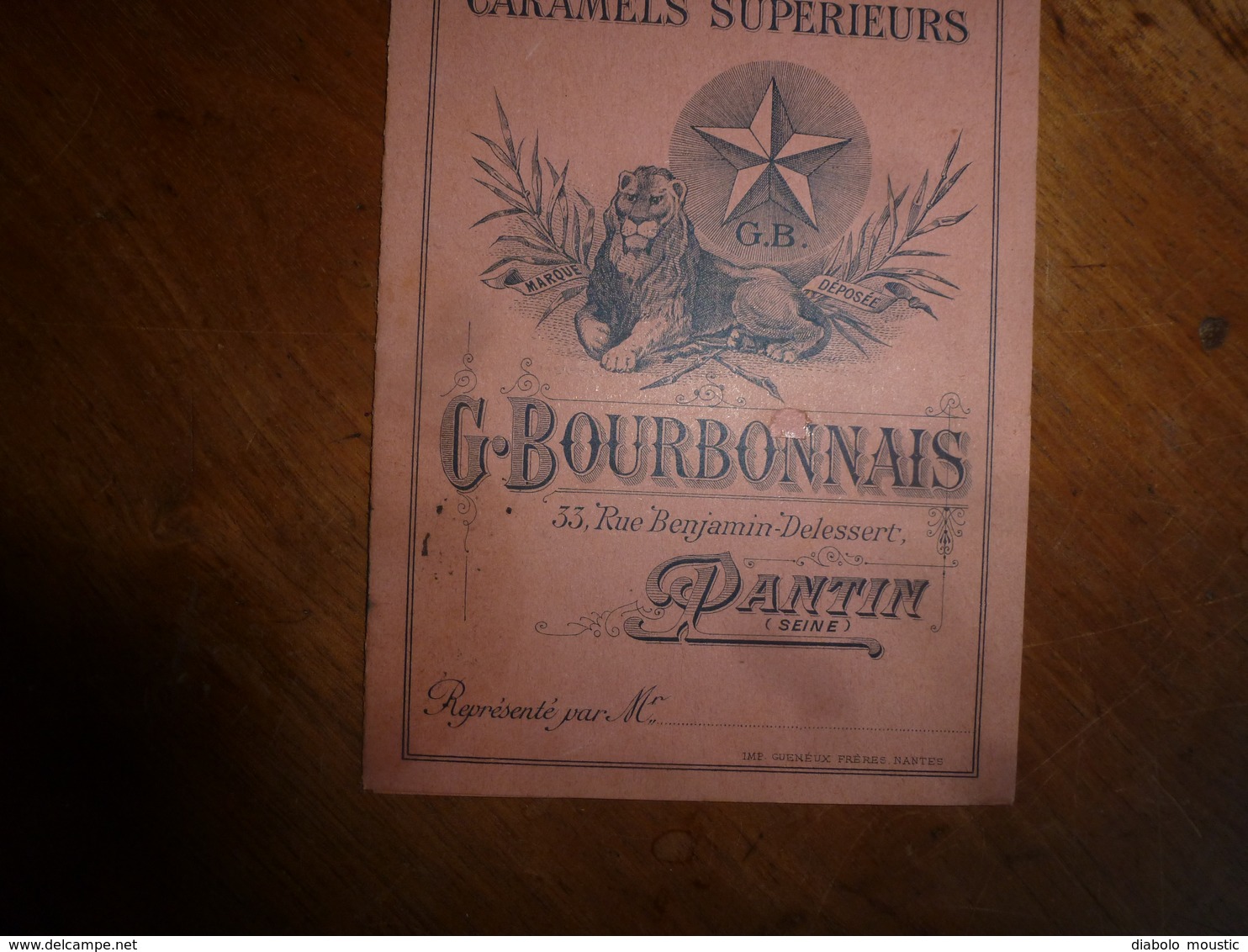 1900 :Fabrique De CARAMELS Supérieurs -G. BOURBONNAIS à Pantin - Sirop Pur Sucre De Canne Vanillé Pour Eaux-de-Vie - Etc - Pubblicitari
