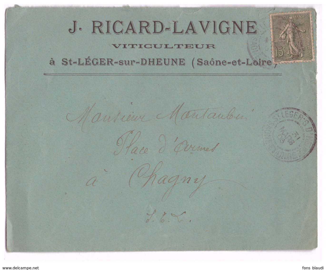 1908 - Lettre à Entête - Saint-Léger-sur-Dheune (Saône-et-Loire) - Viticulteur Ricard-Lavigne - FRANCO DE PORT - Agriculture