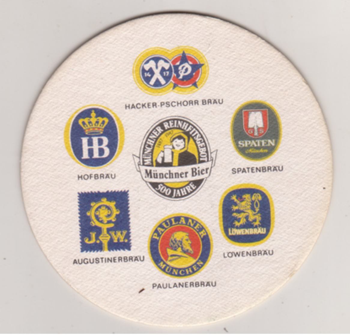 Werbebierdeckel , Bier - Oktoberfest - Museum , Hacker Pschorr Bräu , Hof Bräu , Spatenbräu Etc. - Bierdeckel