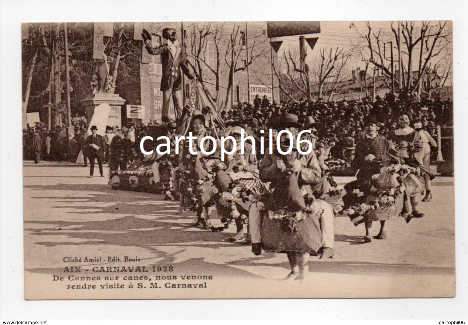 - CPA AIX-EN-PROVENCE (13) - CARNAVAL 1928 - De Cannes Sur Canes, Nous Venons Rendre Visite à S. M. Carnaval - - Aix En Provence
