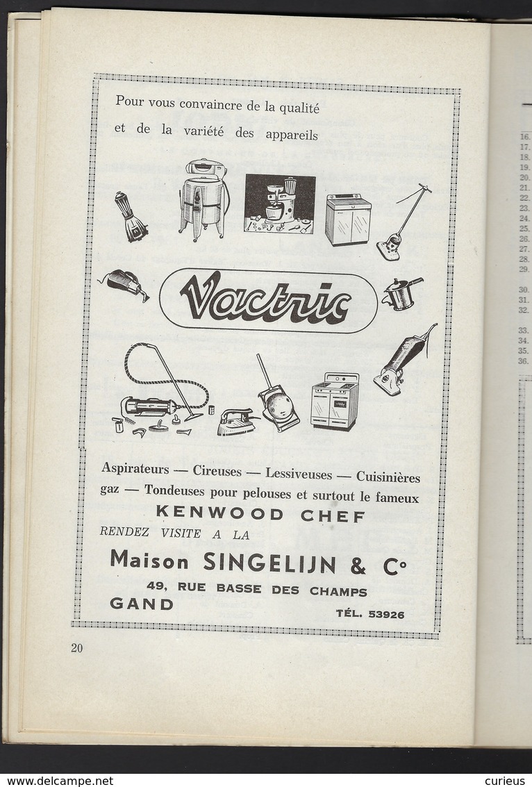 GENT *GAND * ROYAL CERCLE EQUESTRE GANTOIS * CONCOURS HIPPIQUE * PROGRAMMA 1951 * 28 PP * VEEL RECLAME ZIE SCANS