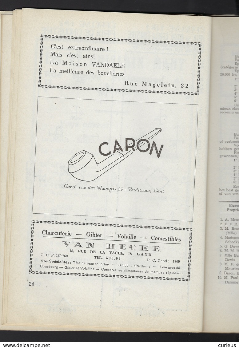 GENT *GAND * ROYAL CERCLE EQUESTRE GANTOIS * CONCOURS HIPPIQUE * PROGRAMMA 1951 * 28 PP * VEEL RECLAME ZIE SCANS