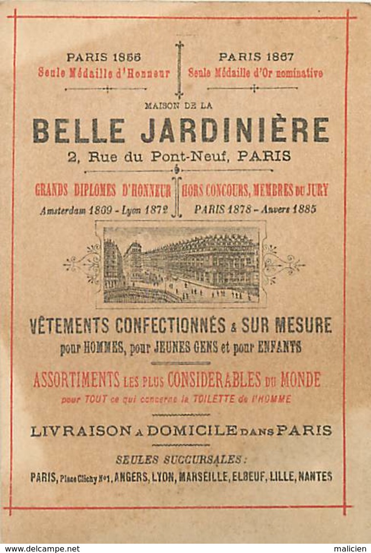 - Chromos-ref-chA207- Maison De La Belle Jardiniere - Paris / Au Militaire - La Croix - Médailles - Militaria - - Autres & Non Classés