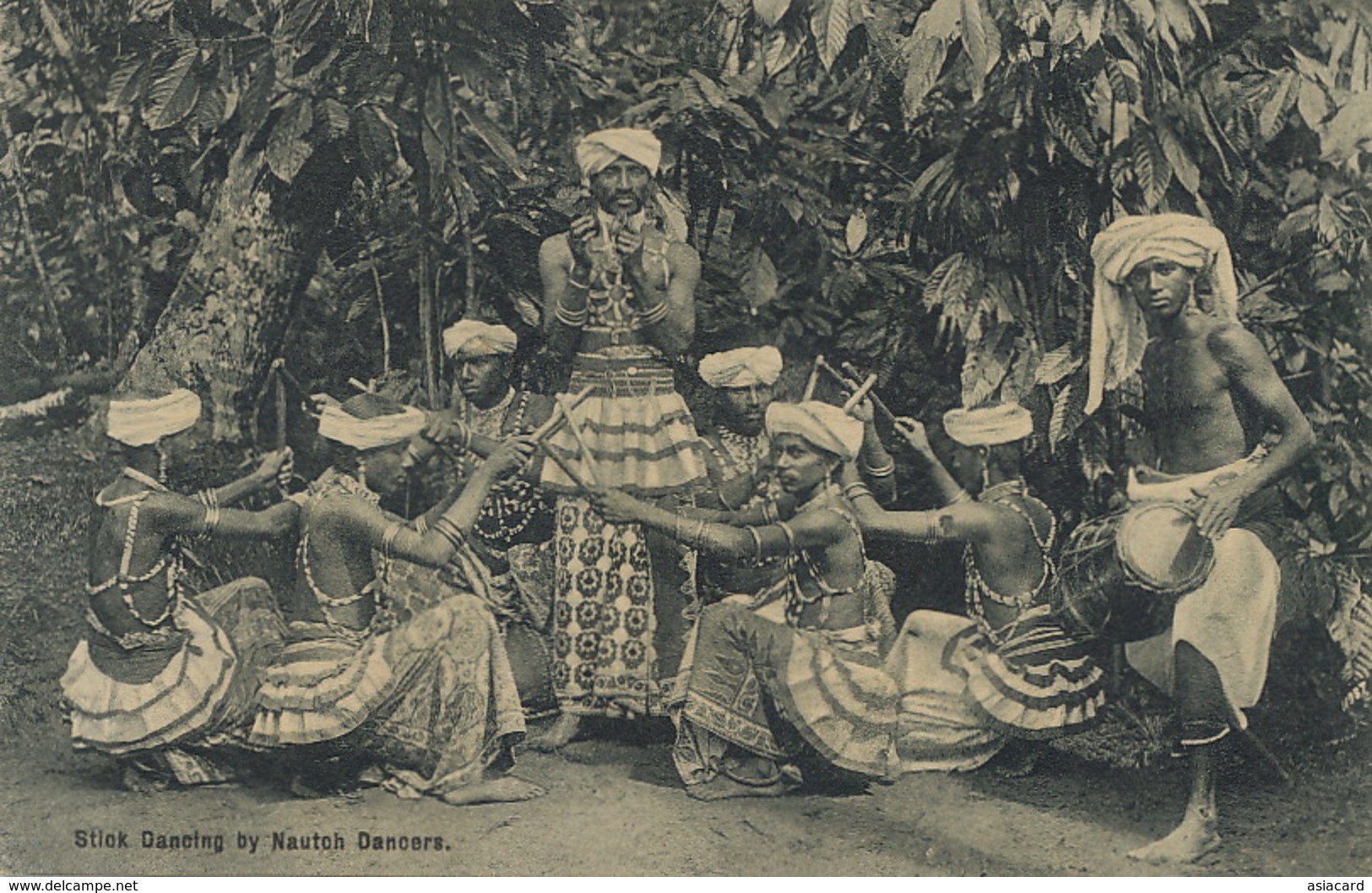 Stick Dancing By Nautch Dancers  Nude Men  Edit Platé 122 - Sri Lanka (Ceylon)