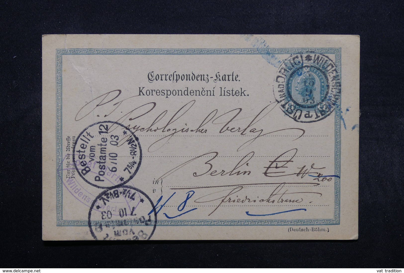 AUTRICHE - Entier Postal De Wildenschwert Pour Berlin En 1903 - L 32519 - Autres & Non Classés