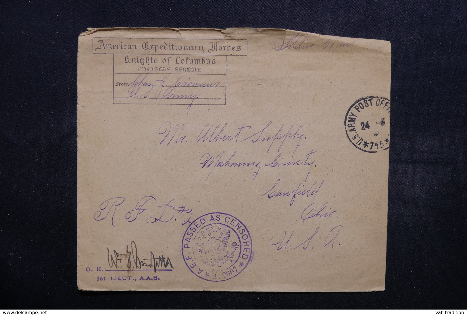 ETATS UNIS - Enveloppe De Soldat ( Troupes D 'occupation ) Pour Les U.S.A. Avec Cachet De Censure - L 32526 - Postal History