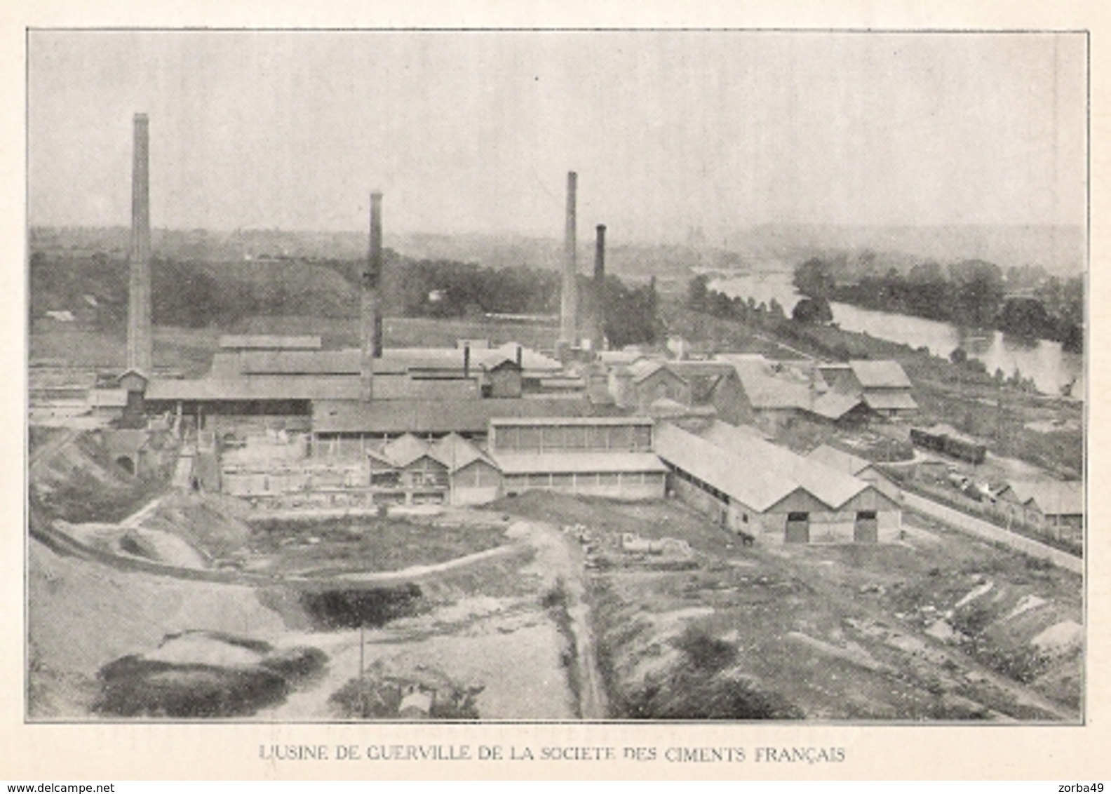 GUERVILLE Usine De La Sté Des Ciments Français   1922 - Unclassified