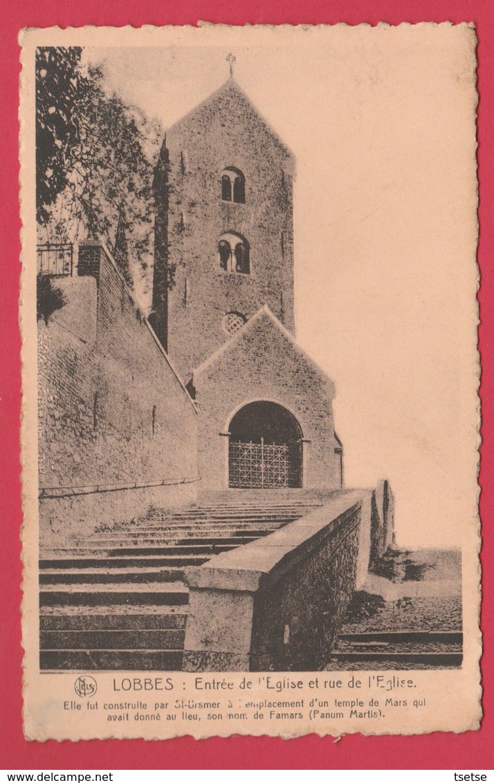 Lobbes - Entrée De L'Eglise Et Rue De L'Eglise ( Voir Verso ) - Lobbes