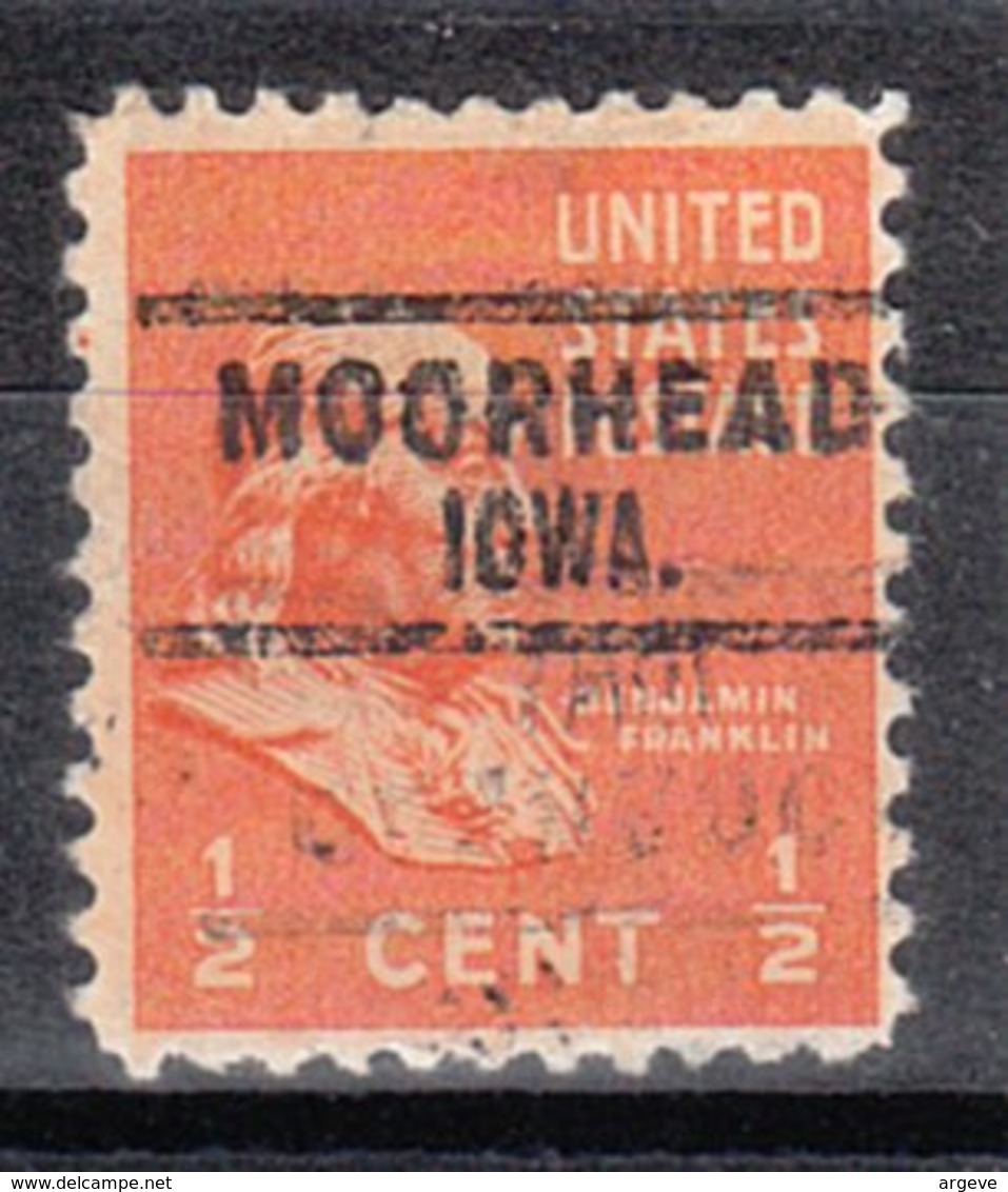 USA Precancel Vorausentwertung Preo, Locals Iowa, Moorhead 741 - Prematasellado