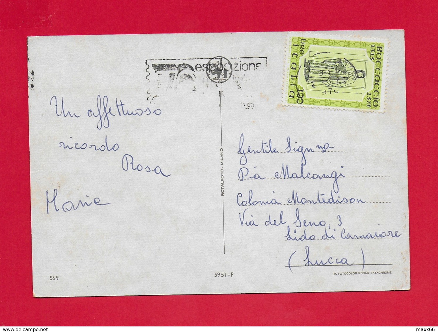 CARTOLINA VG ITALIA - Saluti Da TAORMINA (ME) - Vedutine Multivue - 10 X 15 - ANN. 1976 BOCCACCIO - Saluti Da.../ Gruss Aus...