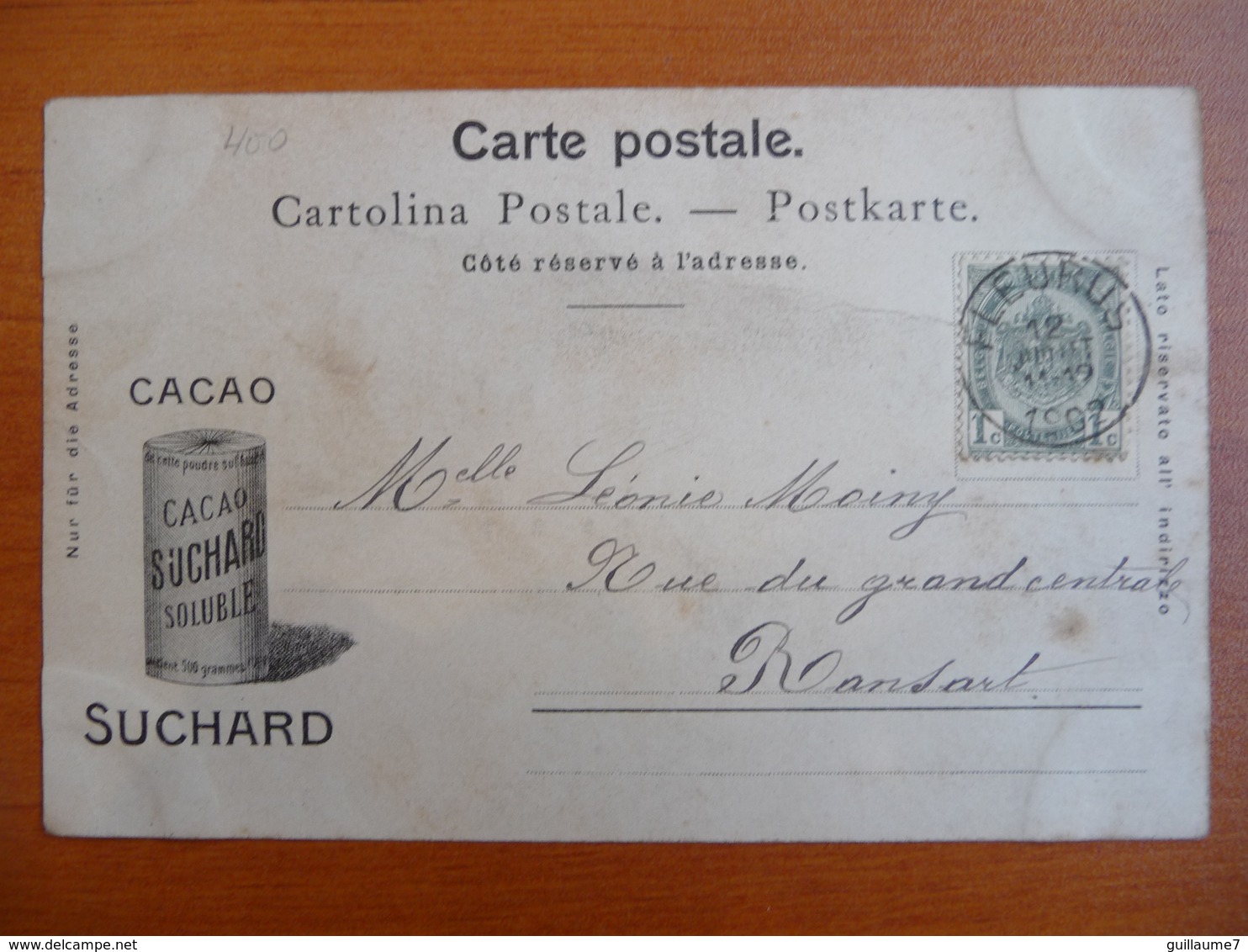CPA - Chocolat Suchard - Exposition Universelle De Paris 1900 - Maritime - Précurseur - Circulée, Cachet Fleurus 1902 - Publicité