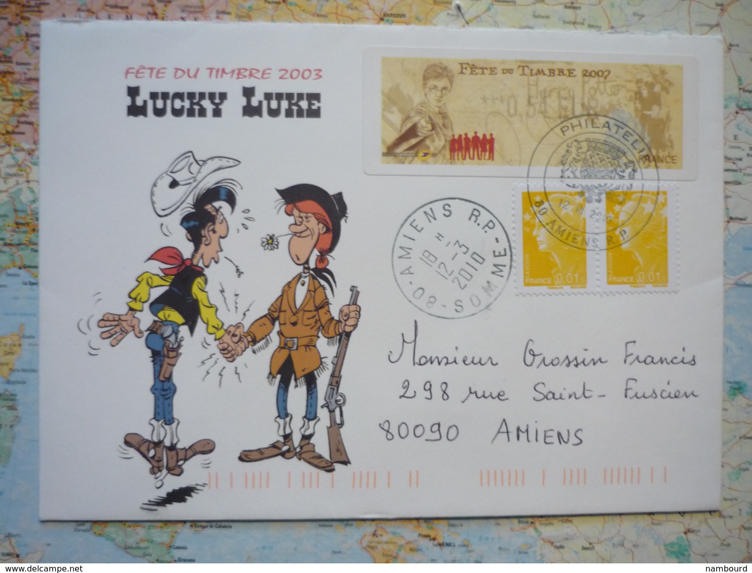 0.54€ Fête Du Timbre 2007 Harry Potter Sur Enveloppe Lucky Luke Fête Du Timbre 2003 - 1999-2009 Viñetas De Franqueo Illustradas