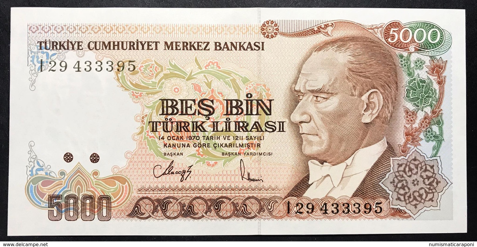 Turchia 5000 Turk Lirasi 1970 (1990) Q.FDS About UNC Pick 198   LOTTO 2573 - Turquie