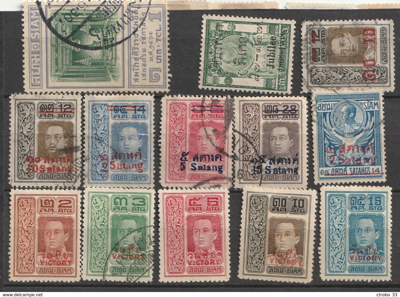 SIAM - Lot 30 Timbres 1906/15 - Siam