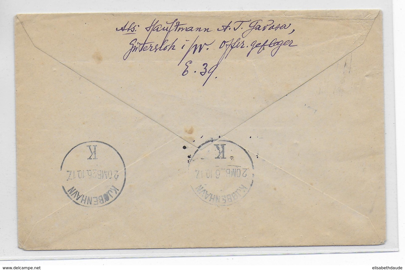 KRIEGSGEFANFENENPOST - 1917 - ENVELOPPE De PRISONNIER RUSSE OFLAG GÜTERSLOH =>BUREAU AIDE MOSCOU à COPENHAGUE (DANEMARK) - Cartas & Documentos