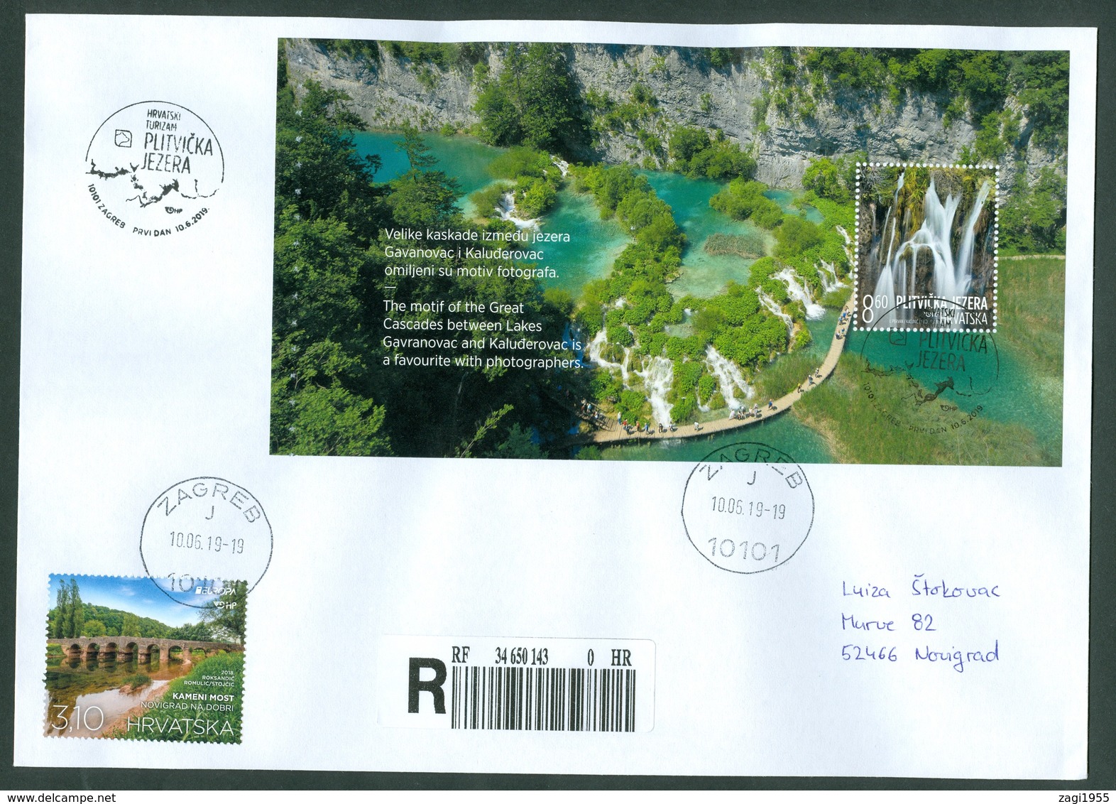 Croatia 2019 Booklet Block Plitvice Summer Water Waterfall Lake Wood National Park Nature Preserve Letter Japan China - Croazia