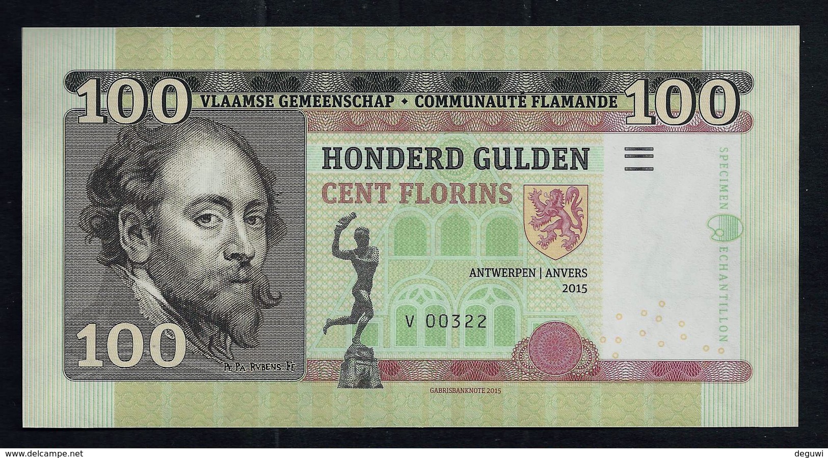 100 Gulden/Florins, Entwurf, Beids. Druck, RRRR, UNC, Ca. 160 X 80 Mm, Essay, Trial, UV - [ 8] Specimen