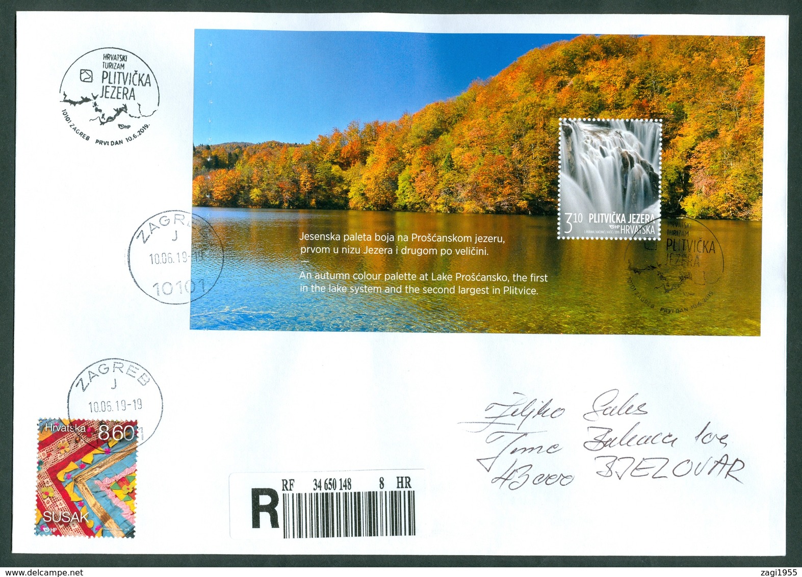 Croatia 2019 Booklet Block Plitvice Herbst Water Waterfall Lake Wood National Park Nature Preserve Letter Japan China - Croazia