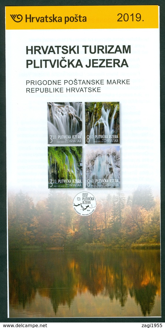 Croatia 2019 Booklet Block Plitvice Herbst Water Waterfall Lake Wood National Park Nature Preserve Letter Japan China - Croazia