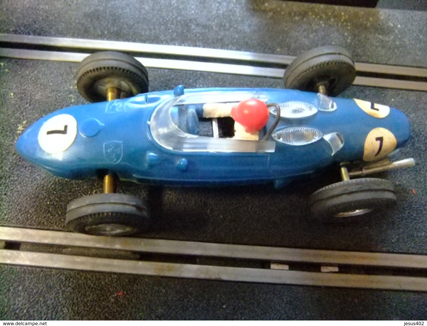 SCALEXTRIC Triang FERRARI V6 Azul Nº 7 Guia Fija Made In Spain - Road Racing Sets