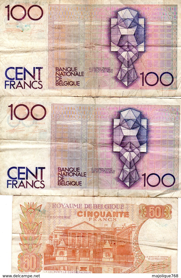 Lot De 3 Billets De Belgique - 2 De 100 Frank Honderd Et 1 De Vijftig Ou 50 Frank Du 16/05/66 - - Collezioni