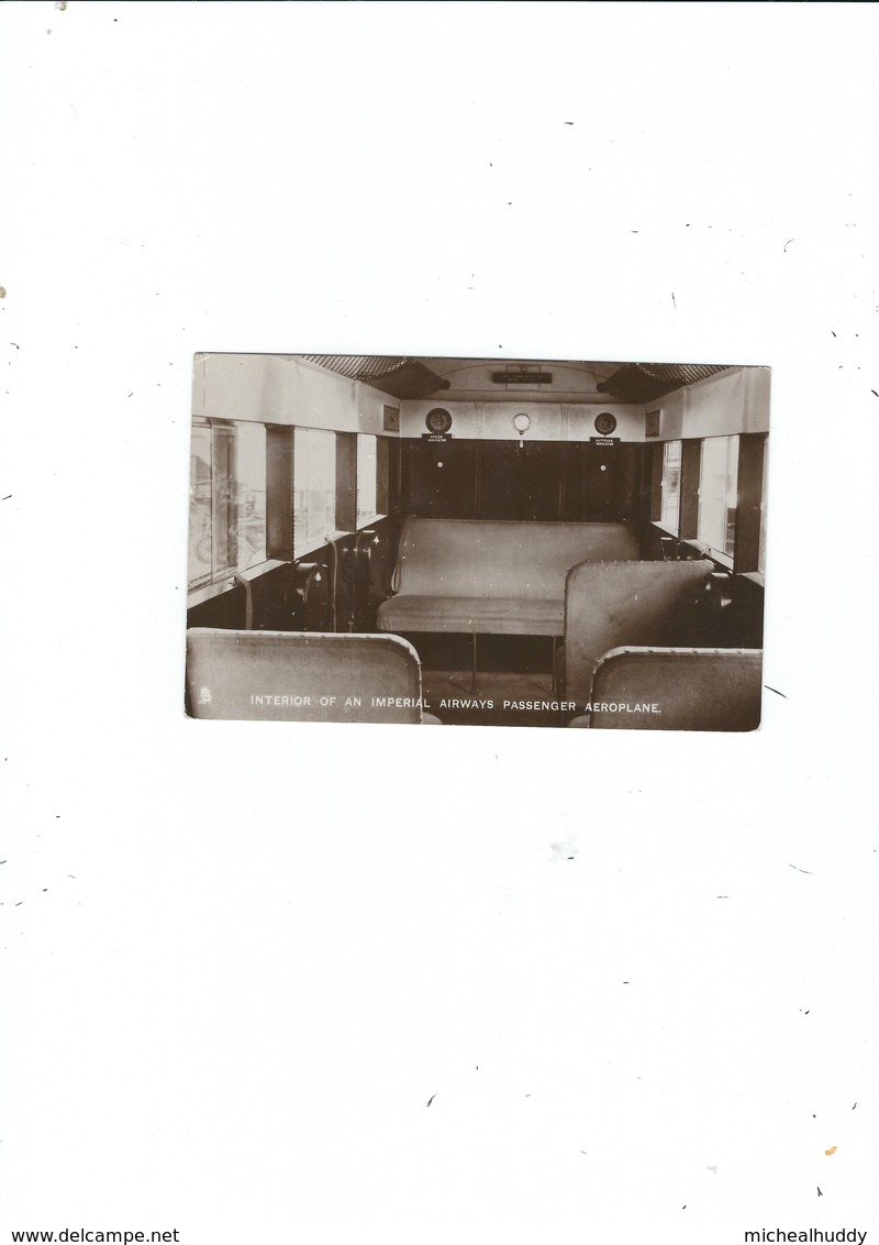 REAL PHOTO POSTCARD  THE INTERIOR OF IMPERIAL AIRWAYS PASSENGER AEROPLANE - 1939-1945: 2nd War