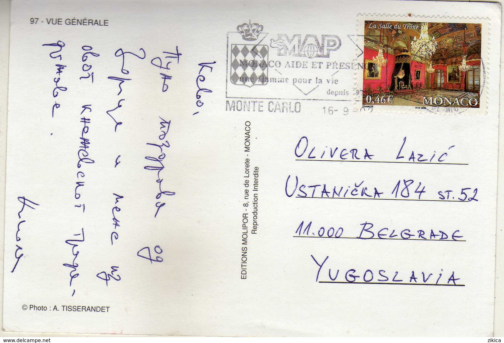 Postcard Monaco - ATM And Stamp Motive 2002 Royal Palace - Storia Postale