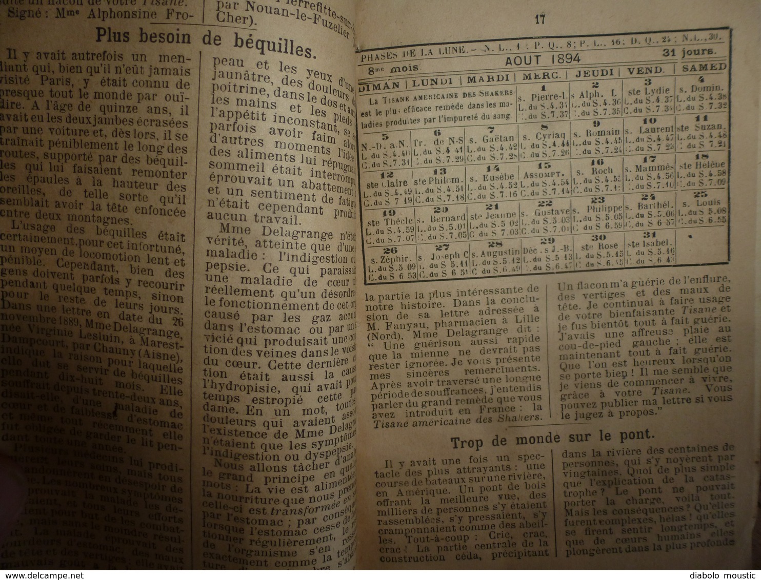 1893 : SHAKERS - Revue : Publication paraissant à LILLE ( Pilules,Tisanes,etc ) à la Pharmacie FANYAU de LILLE