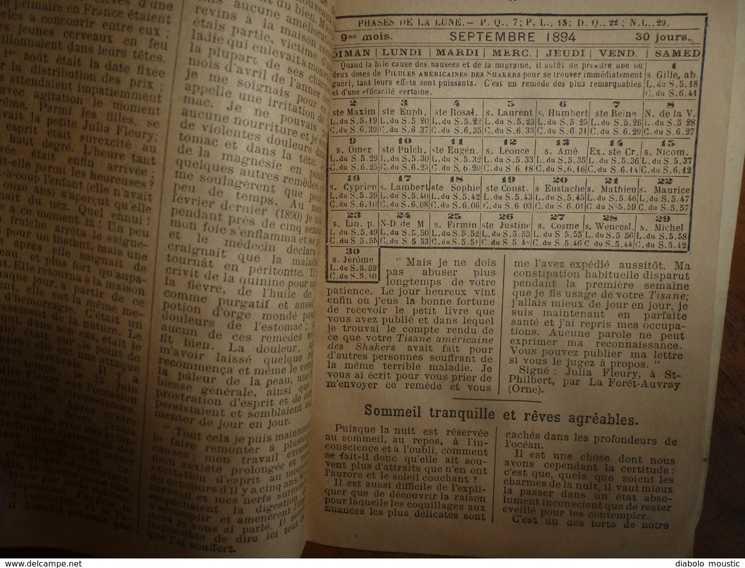 1893 : SHAKERS - Revue : Publication paraissant à LILLE ( Pilules,Tisanes,etc ) à la Pharmacie FANYAU de LILLE