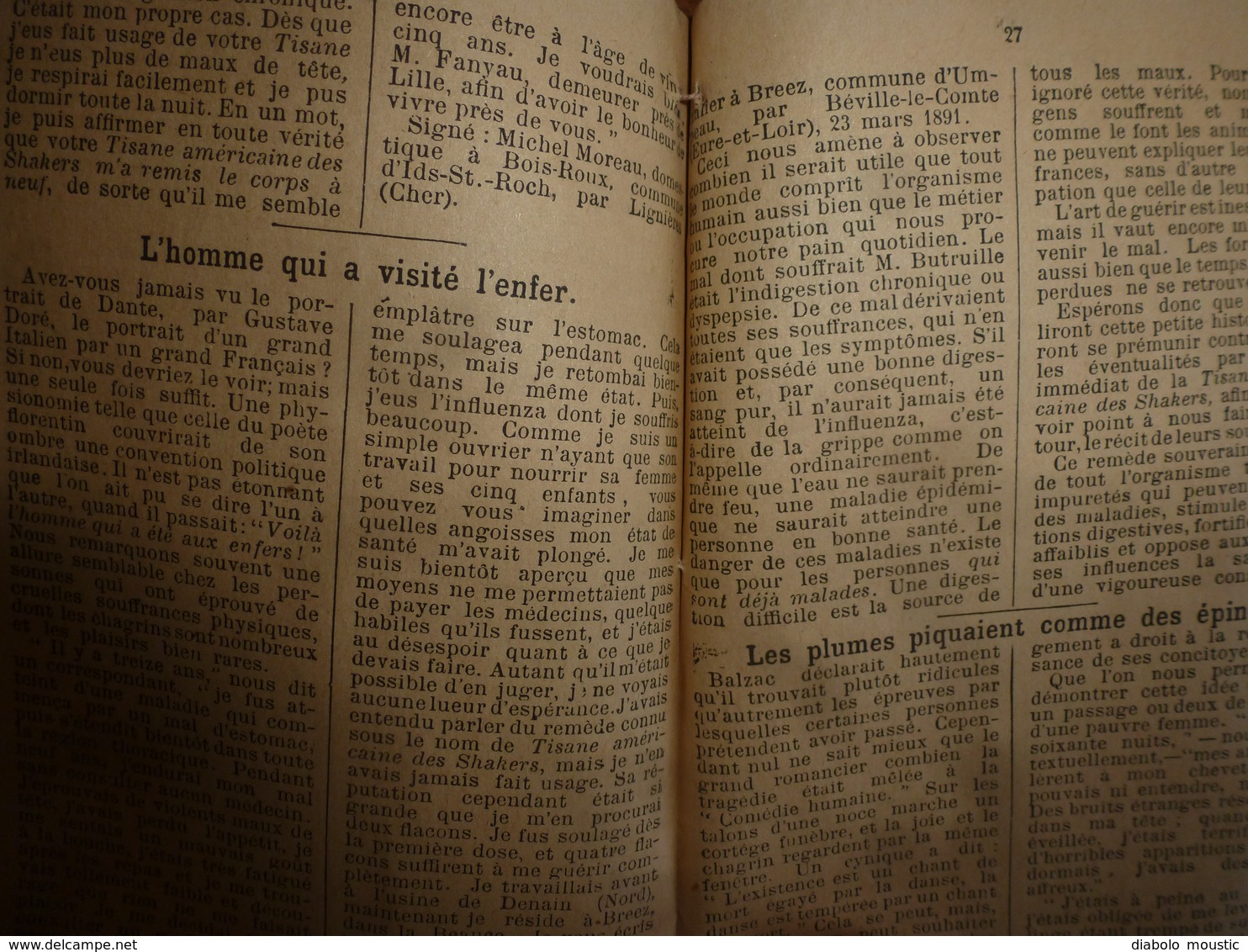 1893 : SHAKERS - Revue : Publication paraissant à LILLE ( Pilules,Tisanes,etc ) à la Pharmacie FANYAU de LILLE