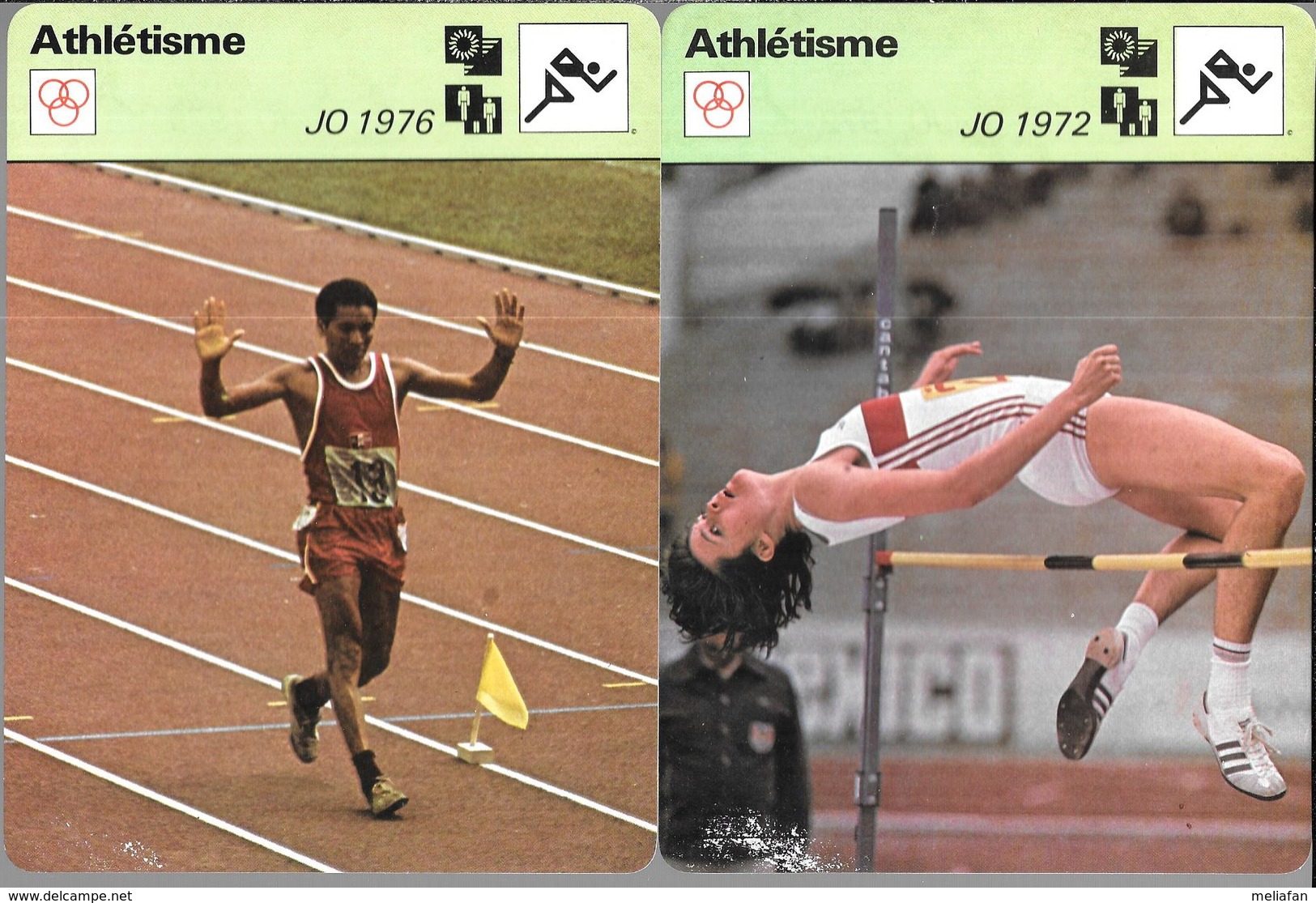 GF1007 - FICHES RENCONTRE - ATHLETISME - JEUX OLYMPIQUES 1972 1976 - Trading Cards