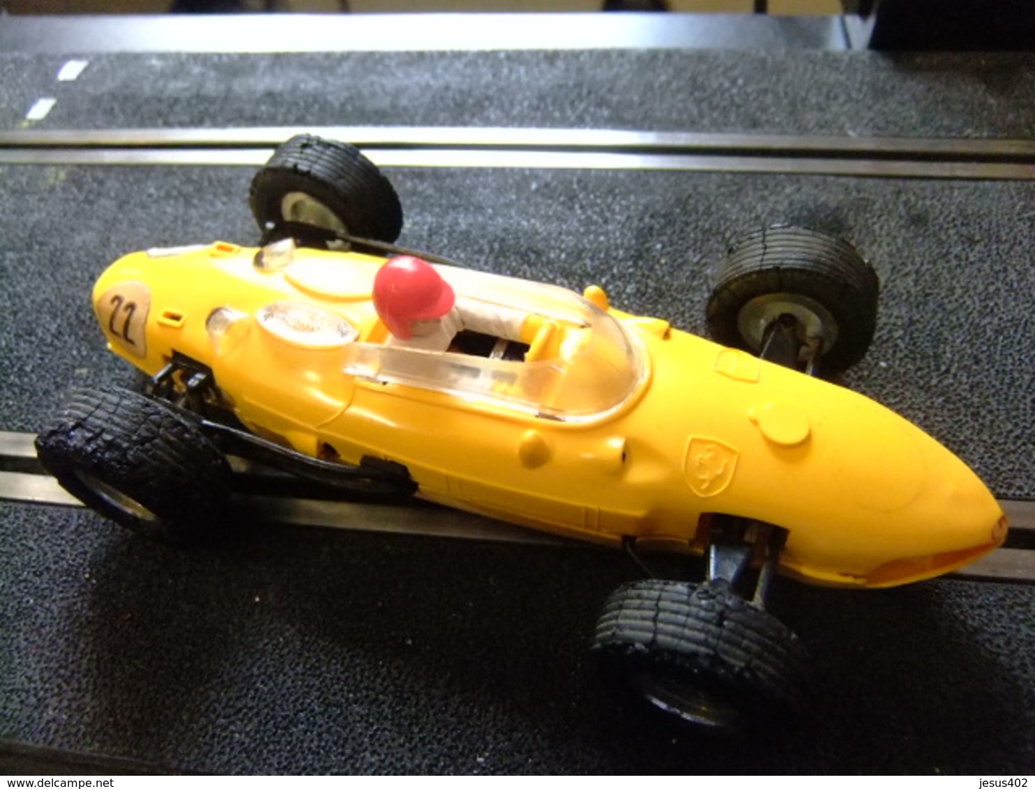 SCALEXTRIC Triang FERRARI 156 Amarillo N 22 Guia Movil Made In Spain - Circuitos Automóviles