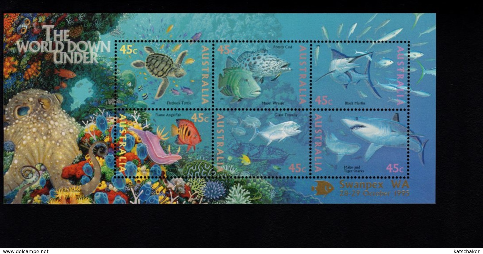 785459522 1995  SCOTT 1465K  POSTFRIS  MINT NEVER HINGED EINWANDFREI  (XX) - THE WORLD DOWN UNDER FISH - Ongebruikt