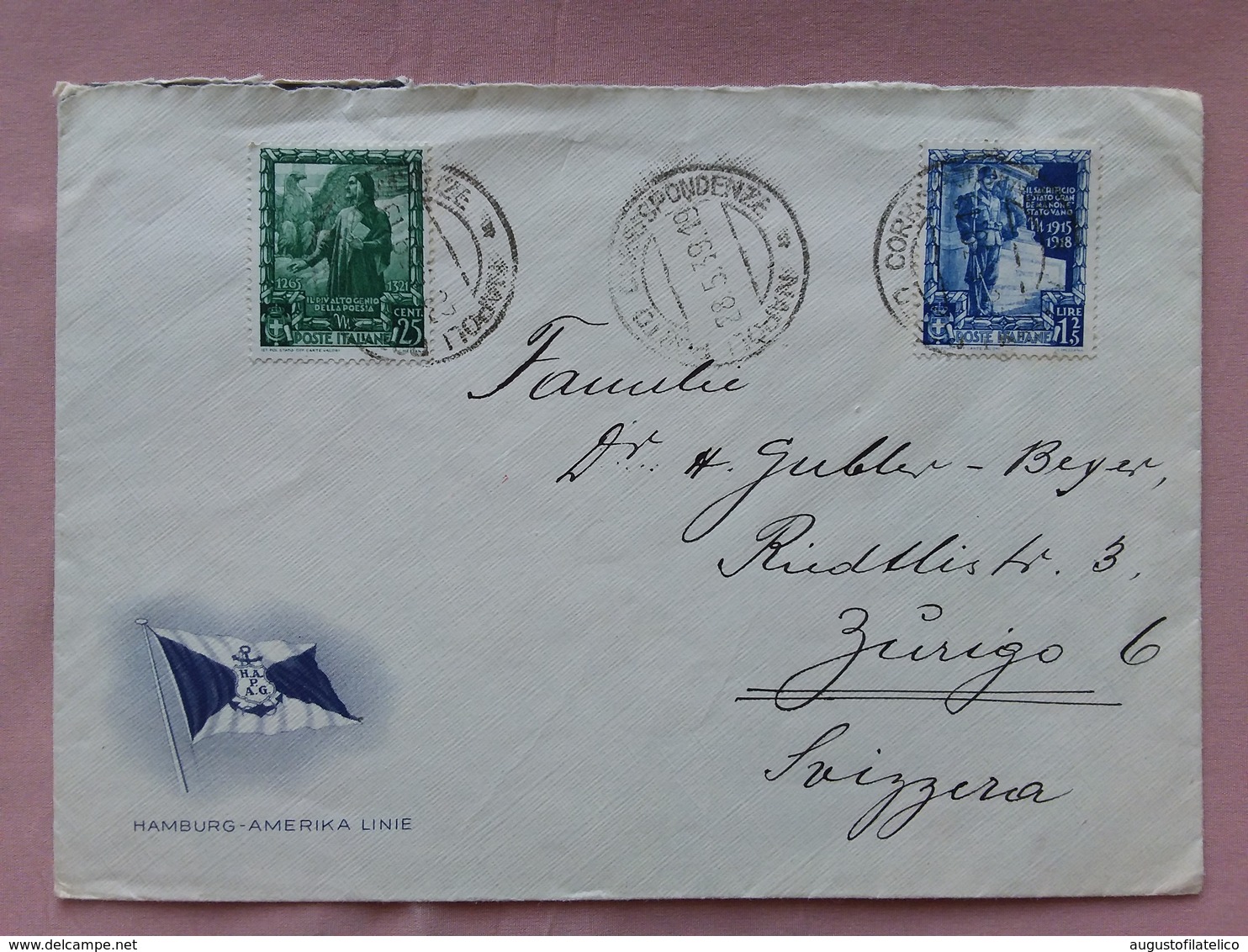 REGNO 1939 - Lettera Spedita Da Napoli Porto In Svizzera + Spese Postali - Storia Postale