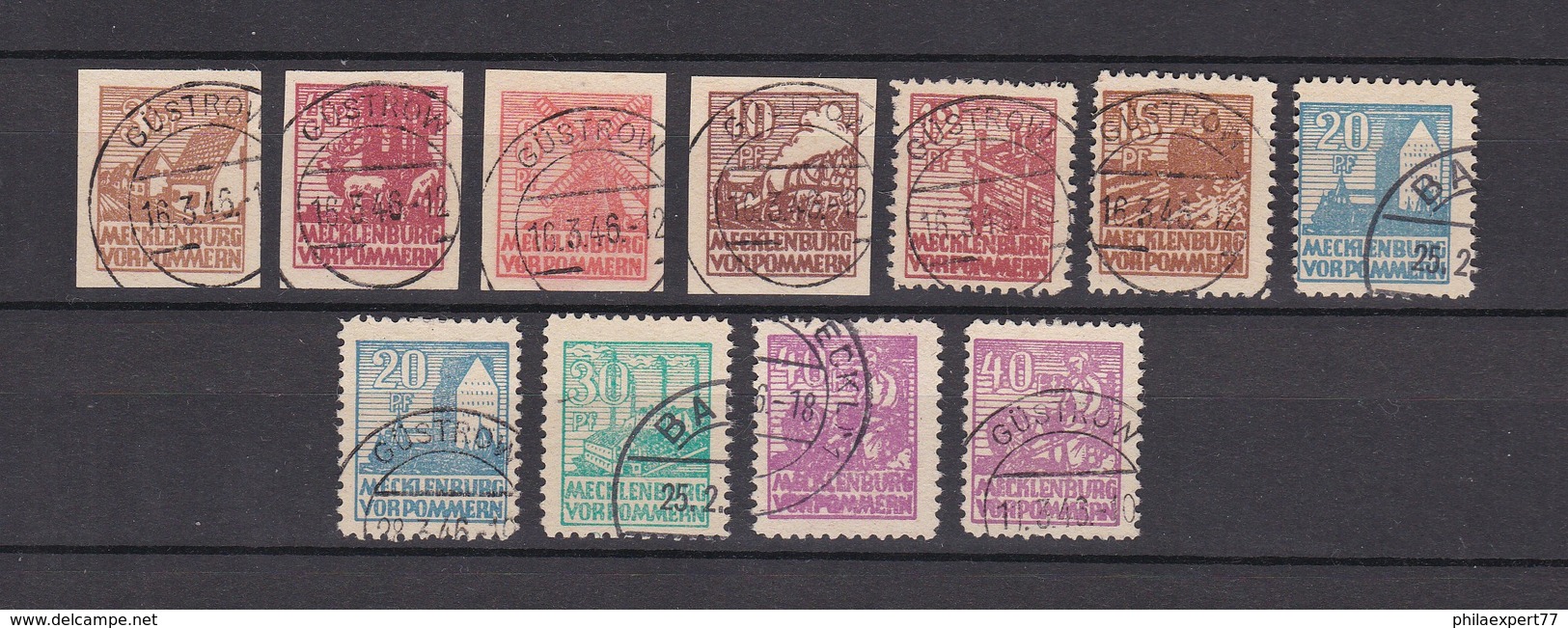 Mecklenburg-Vorpommern - 1946 - Michel Nr. 29, 31, 34/40 - Stempel Falsch - BPP Gepr. - Sonstige & Ohne Zuordnung