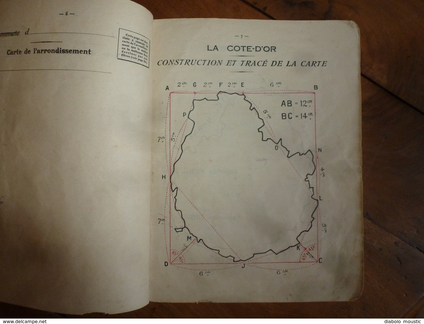 1924 Géographie de la Côte d'Or en 10 leçons et 11 cartes , par H. Lebrun et A. Gelin